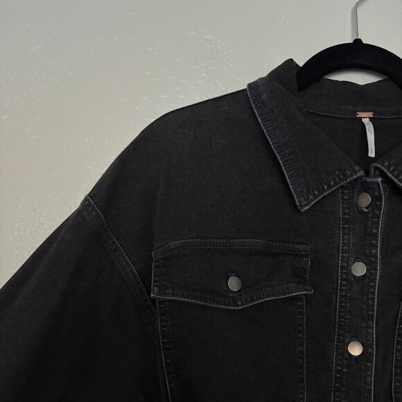 Free People Bo Denim Dress Size Small, Midnight Black Great Condition - Picture 7 of 8